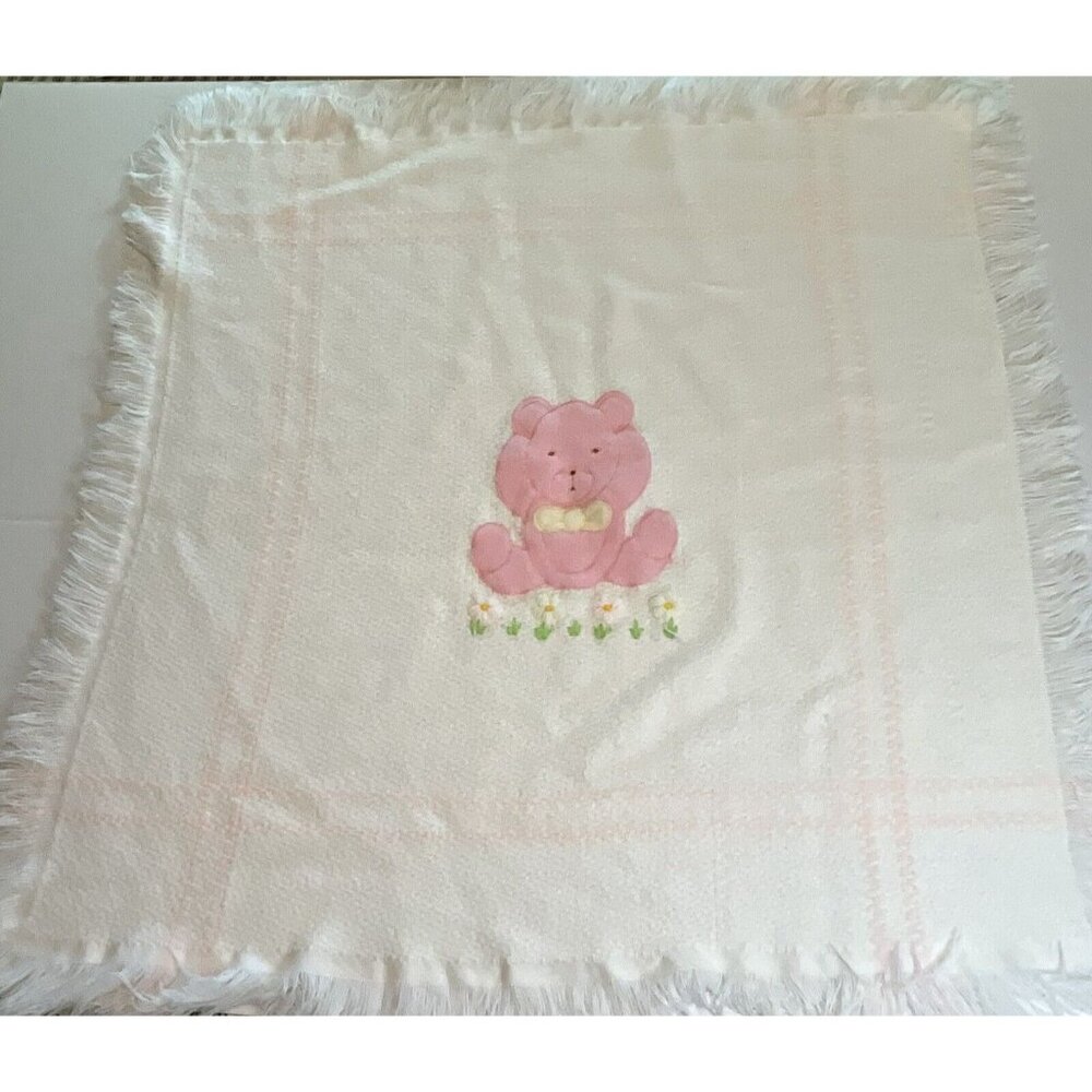 Dolce Bebe Vintage Baby Blanket Soft Knitted Acrylic Made In Italy 35 x 35 in